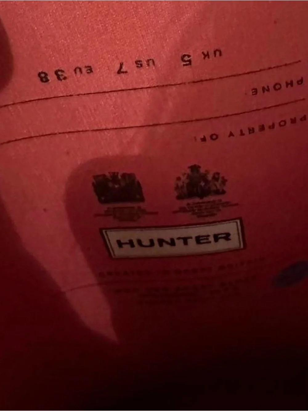 Pink hunter boots